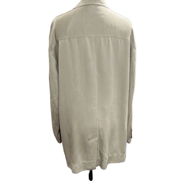 TOMMY BAHAMA 100% Silk Button Down Long Sleeve Khaki Unstructured Blazer Sport C - Picture 5 of 8